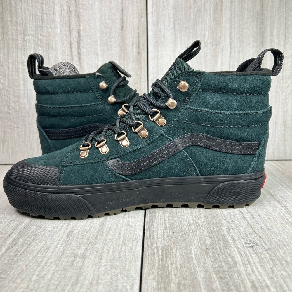 NEW Vans MTE SK8-Hi Scarab Green Waterproof Sneaker Boot Women’s Sizes 9 - Picture 2 of 11